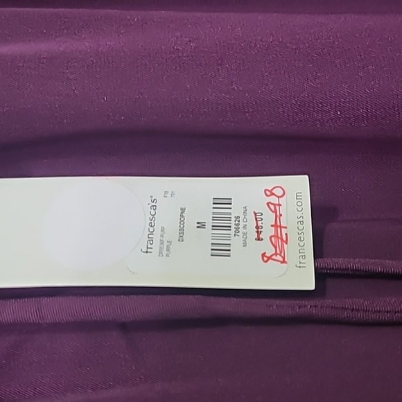 NWT Blue Rain Francesca's purple Short wing sleeve elastic waist dress medium - Picture 8 of 9